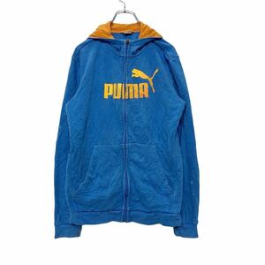 PUMA プリントスウェットパーカー キッズXXLサイズ プーマ スポーツ 水色 ライトブルー 古着卸 アメリカ仕入れ a404-5836