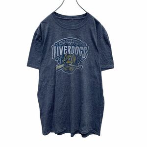 半袖 プリント Tシャツ XL ネイビー RIVERDOGS ドッグ 野球 ビッグサイズ 古着卸 アメリカ仕入 a505-5329