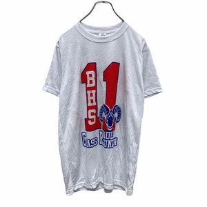 VAPOR 半袖 プリント Tシャツ S ホワイト レッド ブルー 古着卸 アメリカ仕入 a505-5424