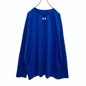 UNDER ARMOUR 長袖 Tシャツ 2XL ブルー ホワイト アンダーアーマー スポーツ ウェア ビッグサイズ ロンT 古着卸 アメリカ仕入 a505-5434