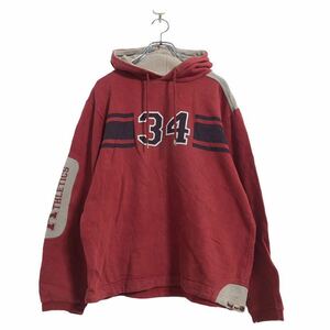 Champion プリント スウェット パーカー キッズ L レッド チャンピオン プルオーバー 古着卸 アメリカ仕入 a505-5777