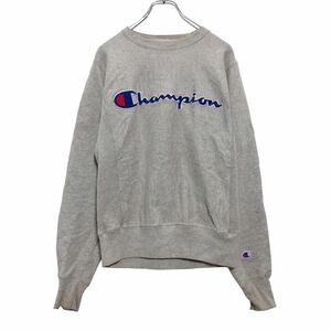 champion ロゴ スウェットトレーナー ウィメンズ M ライトグレー ネイビー ホワイト レッド チャンピオン 古着卸 アメリカ仕入 a505-5855