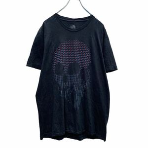 半袖 プリント Tシャツ L ブラック スカル 骸骨 ドット 古着卸 アメリカ仕入 a505-5413