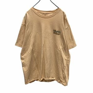 COVINGTON 半袖 プリント Tシャツ XL くすみカラー イエロー ビーチ ビッグサイズ 古着卸 アメリカ仕入 a505-5322