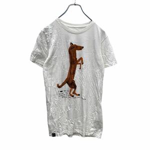 半袖 プリント Tシャツ ウィメンズ XS ホワイト DOG 犬 ドッグ 古着卸 アメリカ仕入 a505-5405