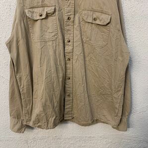 Wrangler 長袖 ワークシャツ Lサイズ ラングラー ダブルポケット カーキ 古着卸 アメリカ仕入れ a410-5018の画像3