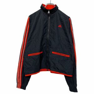 adidas ナイロン ジャケット L ブラック レッド アディダス スポーツ 古着卸 アメリカ仕入 a505-5967