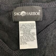 SAG HARBOR 薄手 ニットプルオーバー XL～ ブラック ラメ Vネック 古着卸 アメリカ仕入れ a405-5218_画像7