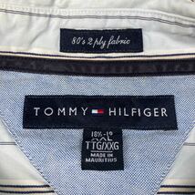 TOMMY HILFIGER 長袖 ストライプ柄 シャツ XXL ライトブルー ビッグサイズ トミーヒルフィガー 古着卸 アメリカ仕入 a505-6332_画像9