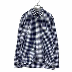 TOMMY HILFIGER 長袖 ギンガム チェック シャツ M ネイビー ホワイト トミーヒルフィガー 古着卸 アメリカ仕入 a505-6454