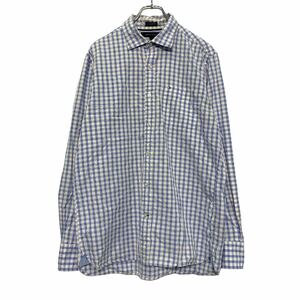 TOMMY HILFIGER 長袖 チェック シャツ M ホワイト ブルー トミーヒルフィガー 古着卸 アメリカ仕入 a505-6457