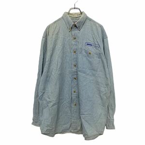 Lee длинный рукав Denim рубашка L голубой Lee рубашка work shirt woshu б/у одежда . America скупка a505-6453