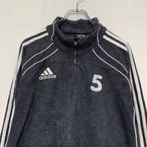 adidas フリース ジャケット M ブラック アディダス スポーツ ハーフジップ 古着卸 アメリカ仕入 a505-6620_画像2