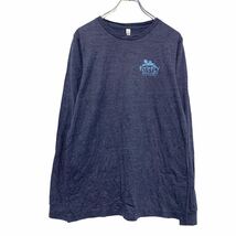 CANVAS 長袖 プリント Tシャツ M ネイビー キャンバス バックプリント ロンT ロングTシャツ 古着卸 アメリカ仕入 a505-6724_画像1