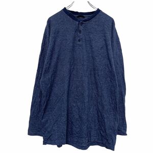 NAUTICA 長袖 ヘンリーネック Tシャツ L ネイビー ノーティカ ヘリンボーン ロンT ロングTシャツ 古着卸 アメリカ仕入 a505-6729