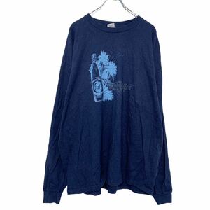 GILDAN 長袖 プリント Tシャツ 2XL ネイビー ギルダン ビッグサイズ 古着卸 アメリカ仕入 a505-6712