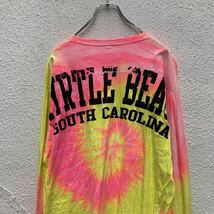 長袖 プリント Tシャツ XL～ ピンク イエロー タイダイ MYRTLE BEACH サウスカロライナ ビッグサイズ ロンT 古着卸 アメリカ仕入 a505-6920_画像6