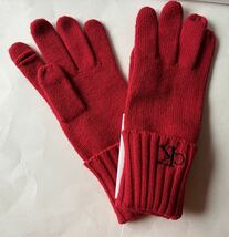 【送料無料】新品■Calvin Klein カルバンクライン ニット 手袋 グローブ 赤 ユニセックス スマホ対応 フリーサイズ_画像3