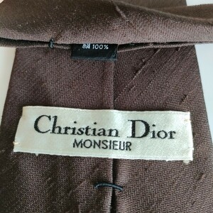 Christian Dior(クリスチャンディオール)ブラウンロゴネクタイ