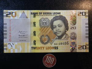  price cut!100Yen~ Sierra Leo ne2022 year 20Leone unused 