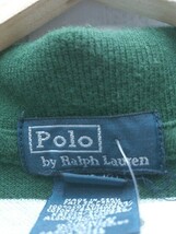 POLO RALPH LAUREN ラルフ ポロシャツ 半袖 ビッグポニー ハーフボタン ボーダー 刺繍 M（10-12）サイズ グリーン キッズ 1304000000718_画像3