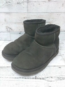 ■ UGG アグ ムートンブーツ CLASSIC MINI クラシック ミニ ショート ボア スエード 色むらあり 22㎝ ブラック レディース 1304000000435