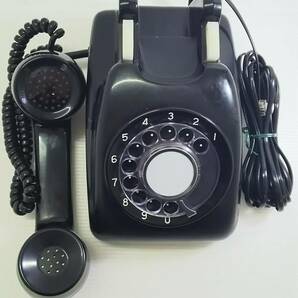［菊水-7370］ (yu) 黒電話機 受話器 ダイヤル式 600-A2 Toshiba 74 アナログ アンティーク レトロ 動作未確認 ジャンクの画像5