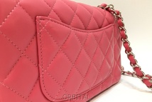 経堂) シャネル CHANEL ミニマトラッセ20 ピンク シルバー金具 A69900 ラムスキン ギャランティ付 極美品 28番台_画像5