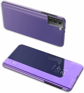 Galaxy S23 Ultra ケースSC-52D SCG20 鏡面カバー 手帳型ケース 半透明ミラー フロント メッキ加工 蓋 スタンド 耐衝撃