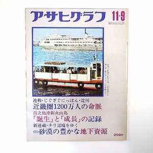 アサヒグラフ 1973年11月9日号◎西之島沖新火山島 有刺鉄線の中の観閲式/朝霞 山本昌平 バーバラ寺岡 越後瞽女 東京徳丸の田遊び 淀川