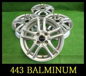 【443】BALMINUM ホイール▲14x4.5J 4穴 PCD100 +45 4本 Nシリーズ ekシリーズ タントなど軽自動車全般に