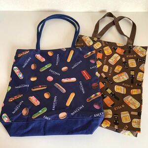 未使用 FAUCHON フォション PECK ペック トートバッグ 2点セット 高島屋 オリジナル 非売品 かばん エコバッグ スイーツ マカロン柄