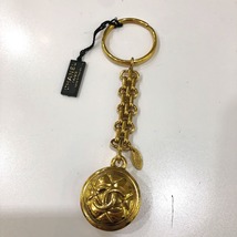 CHANEL シャネル ココマーク マトラッセ バッグチャーム キーホルダー GP ゴールド レディース【中古】_画像2