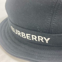 BURBERRY バーバリー 8026928 ハット帽 帽子 ロゴ バケットハット ハット コットン ブラック レディース【中古】美品_画像6