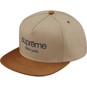 希少★新品本物【TAN】★Classic Logo Suede Visor 5panel クラシックロゴ スエード 正規店購入 限定品 レア シュプリーム Supreme 2015A/W