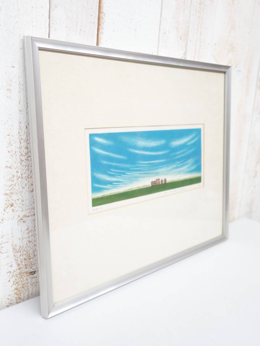 近代芸術アート版画*シルクスクリーン*作品名牧舎.K *作者不明