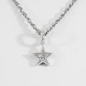 SJX DIAMOND STAR CHARM K18 WG 6ZC0137 diamond pendant necklace tops ta- star Gold jewelry men's lady's 