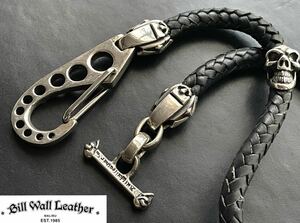 BWL BillWallLeather Bill Wall Leather silver clip 3 Skull T-bar roof leather wallet code wallet chain 925