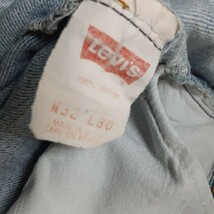 最値!コレクター必見!USA製!90'sヴィンテージモデル!リーバイス【Levi's】ポタンフライ高級クラッシュ ジーンズ!完売!アイスブルー W32 L30_画像6