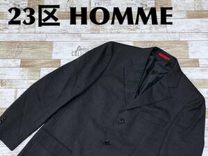 ☆送料無料☆ 23区 HOMME 23区オム 古着 ウール テーラードジャケット メンズ 46 ダークグレー トップス 中古 即決