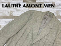 ☆送料無料☆ LAUTRE AMONT MEN ロートレアモン メン 古着 ウール混 テーラードジャケット メンズ M ベージュ アウター トップス 中古 即決_画像1