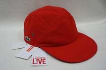 新品 未使用 国内正規品 ◆ 17ss Supreme/LACOSTE Pique Camp Cap ◆(Size：One Size、Color：Red/赤）_画像2