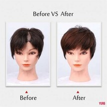 人毛100％ メンズ 前髪ウィッグ かつら 部分ウィッグ ヘアピース クリップ２つ 通気性 イメチェン 普段使い お洒落 ナチュラルブラック_画像5