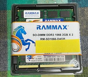 ノートPC用メモリ4GB(2GBx2枚)SO-DIMM DDR3 1066 
