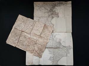  old map [ war front / Showa era 31 year * Kanagawa prefecture [ Yokohama / Yokosuka / Fujisawa / flat .][ Kawasaki ](5 ten thousand minute. 1) map ]3 sheets *2 sheets is glue . attached.