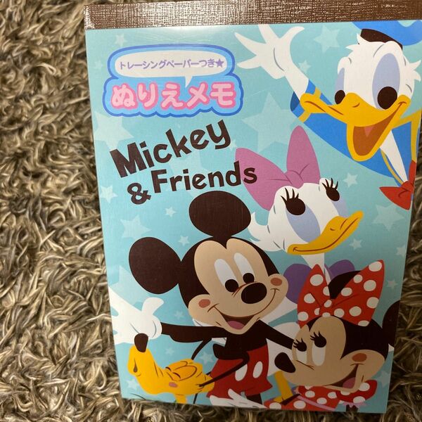 mickey＆Friends 塗り絵メモ帳（トレーシングペーパーつき）