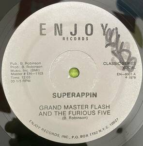 HIPHOP record ヒップホップ　レコード　Grand Master Flash And The Furious Five Superappin theme 1979