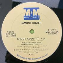 Disco Soul record ディスコ　ソウル　レコード　Lamont Dozier Shout About It(12) 1981_画像1