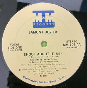 Disco Soul record ディスコ　ソウル　レコード　Lamont Dozier Shout About It(12) 1981
