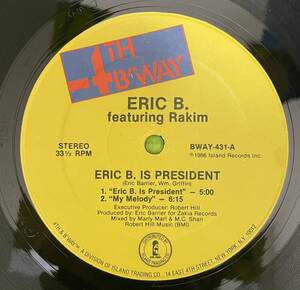 HIPHOP Record ヒップホップ　レコード　ERIC B RAKIM ERIC B.IS PRESIDENT 1986